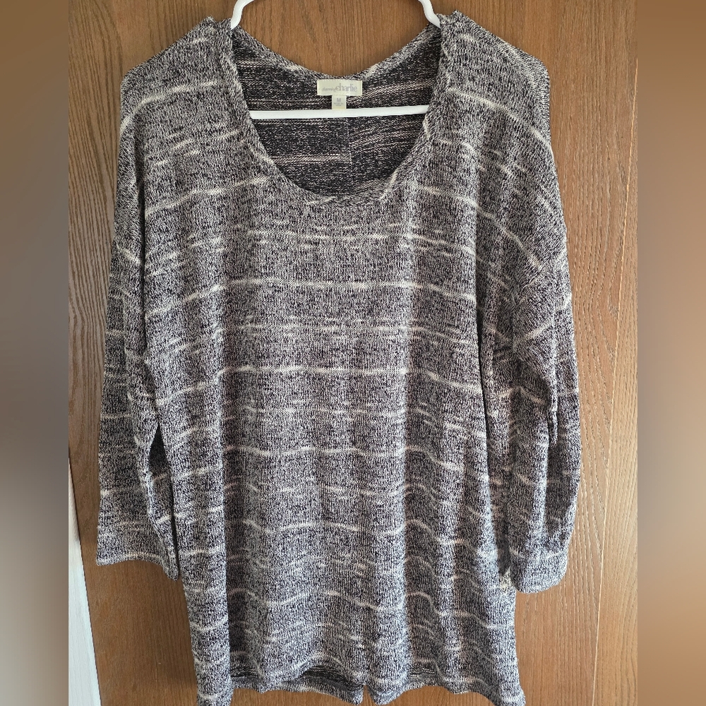 Charming Charlie Black and White Knit Top
